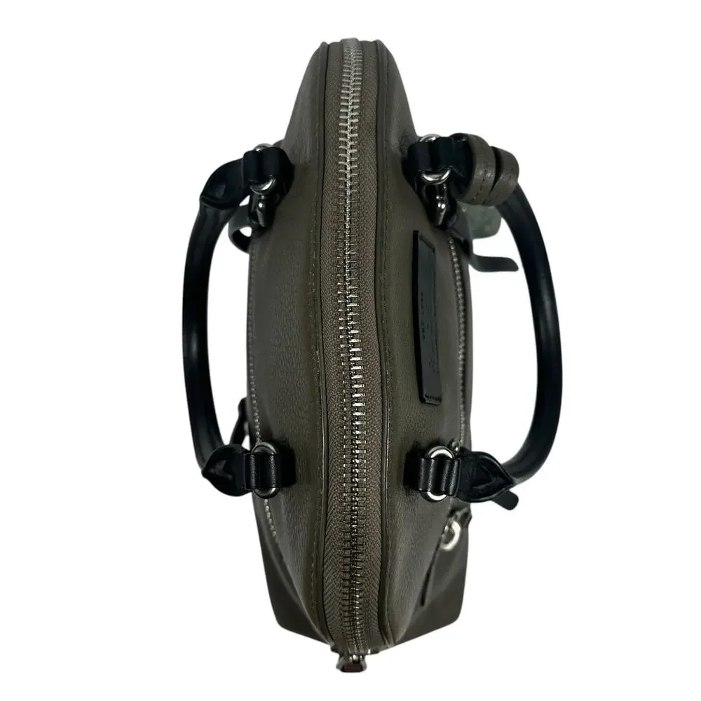 RUDSAK Genuine Leather‎ Pebbled Moss Green Black Top Handle Satchel Shoulder Bag